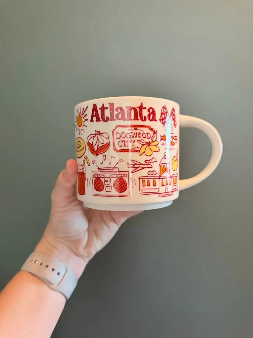 Starbucks Been There Series Atlanta Georgia Ceramic Orange 14 oz Coffee Mug